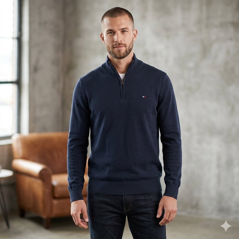 Tommy Hilfiger‎ Quarter-Zip Sweater – Size XL